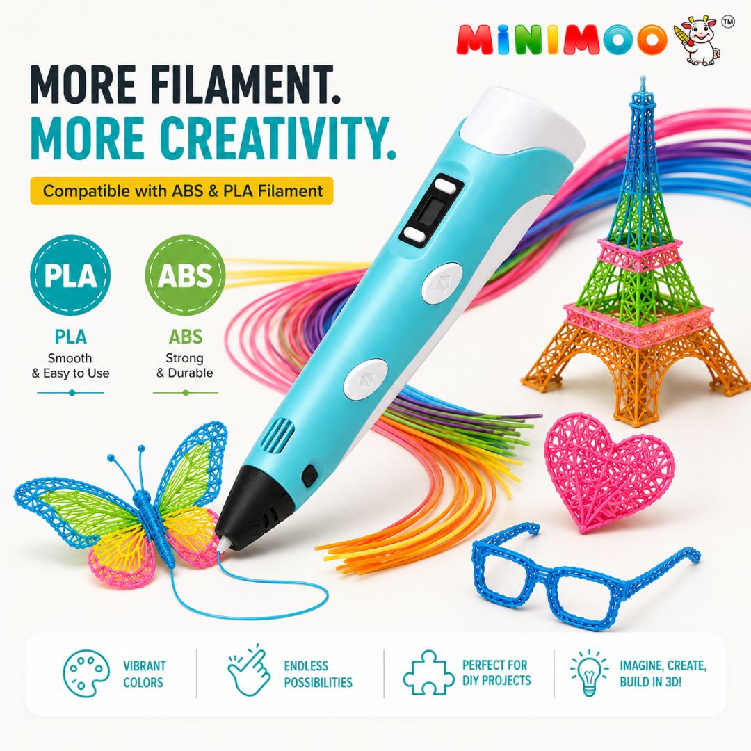 3D Printing Pen for Kids & Adults | Adjustable Speed & Temperature | PLA & ABS Compatible | Creative DIY Art & Craft Pen