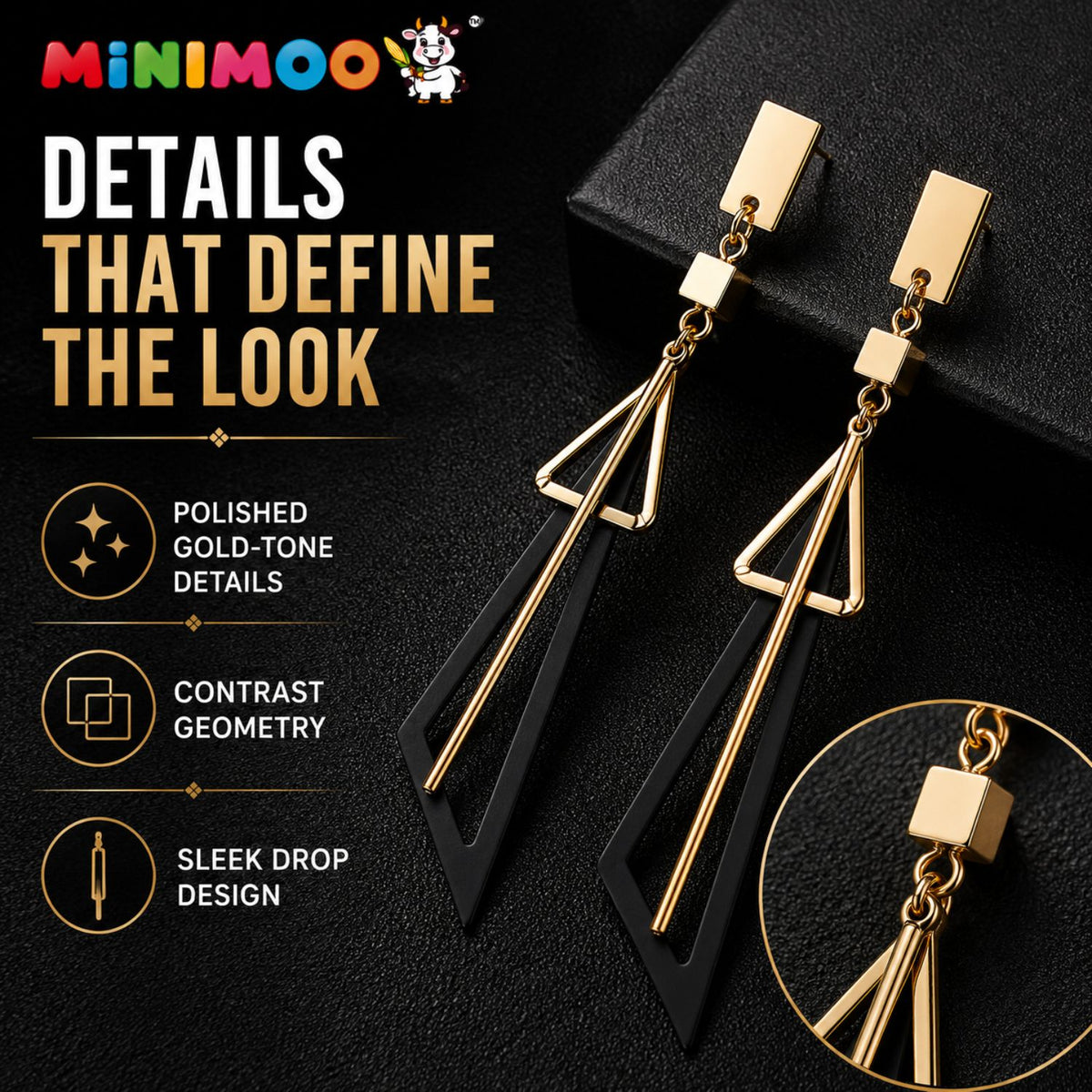 Geometric Drop Earrings - Modern. Bold. Effortless.