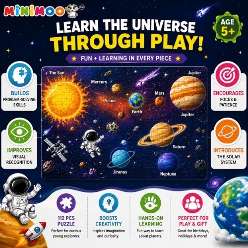 Solar System 112-Piece Glow-in-the-Dark Puzzle for Kids Educational Space & Planets Jigsaw Ages 5+