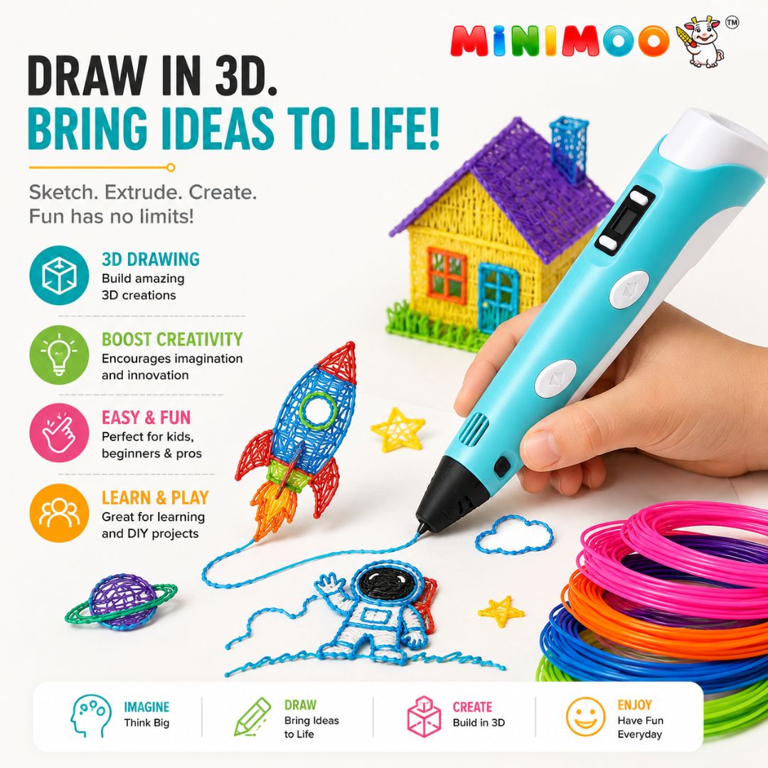 3D Printing Pen for Kids & Adults | Adjustable Speed & Temperature | PLA & ABS Compatible | Creative DIY Art & Craft Pen