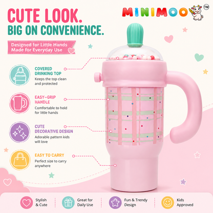 Cute Stainless Steel Kids Sipper Cup with Handle