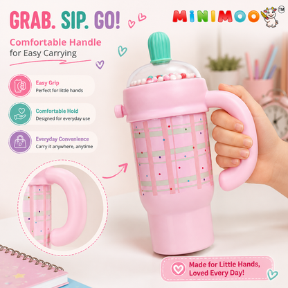 Cute Stainless Steel Kids Sipper Cup with Handle