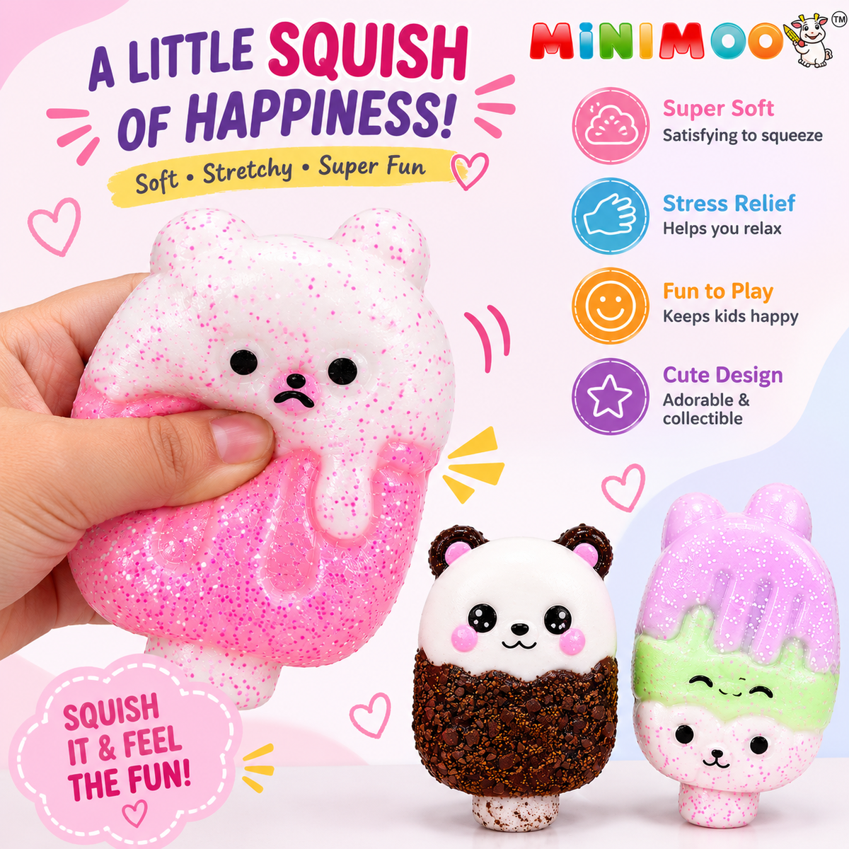 Cute Squishy Toy  Soft & Satisfying Squeeze Toy