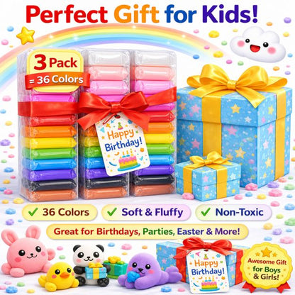 Air Dry Clay, Colorful Children Soft Clay,  Pack of 36