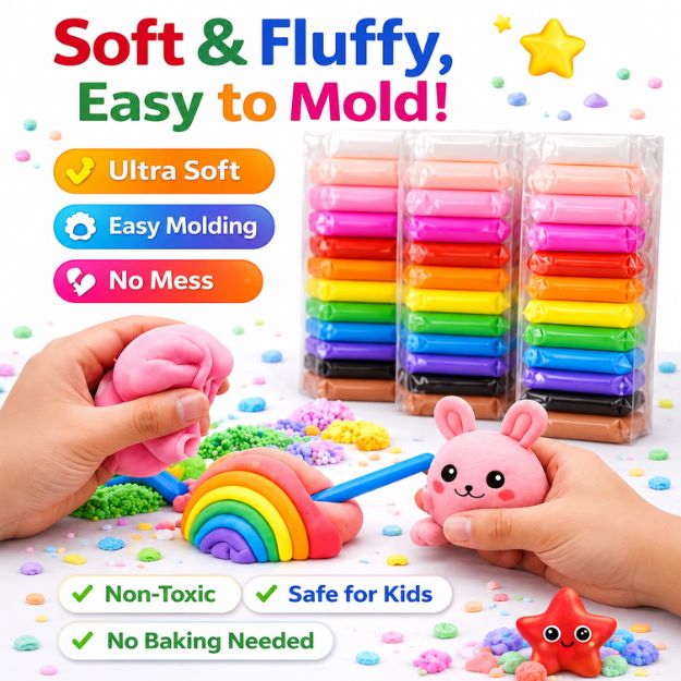 Air Dry Clay, Colorful Children Soft Clay,  Pack of 36