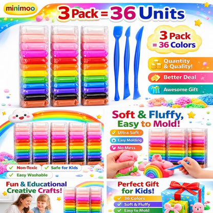 Air Dry Clay, Colorful Children Soft Clay,  Pack of 36