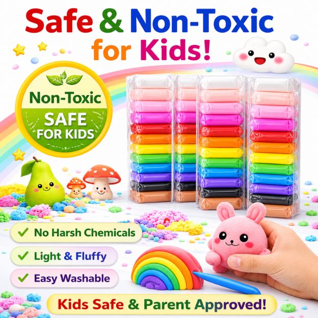 Air Dry Clay, Colorful Children Soft Clay,  Pack of 36