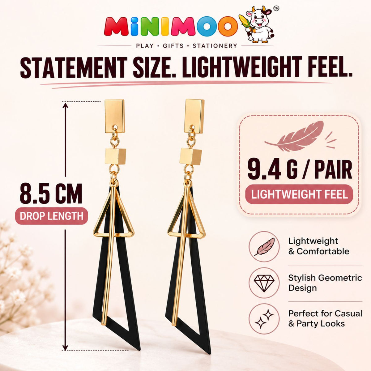 Geometric Drop Earrings - Modern. Bold. Effortless.
