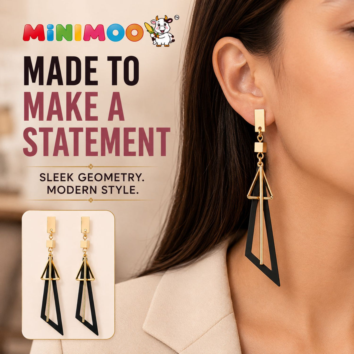Geometric Drop Earrings - Modern. Bold. Effortless.