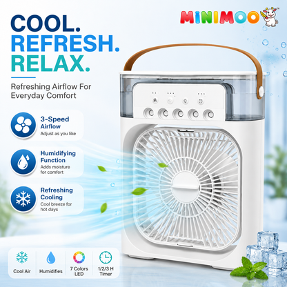 Portable Air Cooler Fan with Humidifier | 3-Speed Airflow