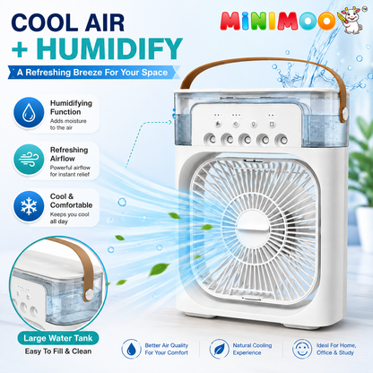 Portable Air Cooler Fan with Humidifier | 3-Speed Airflow