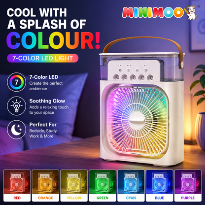 Portable Air Cooler Fan with Humidifier | 3-Speed Airflow