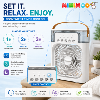 Portable Air Cooler Fan with Humidifier | 3-Speed Airflow