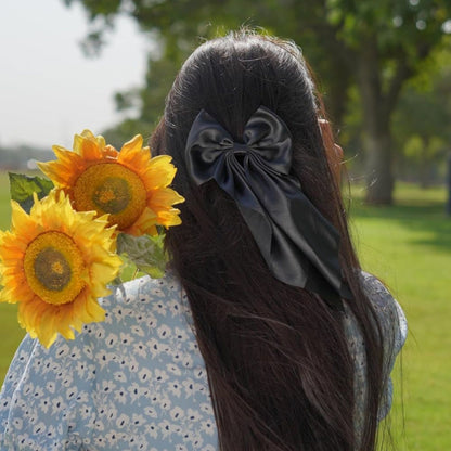 Oversized Satin Hair Bow Clips