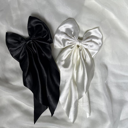 Oversized Satin Hair Bow Clips