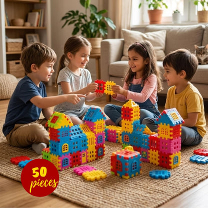 House Building Blocks Set for Kids