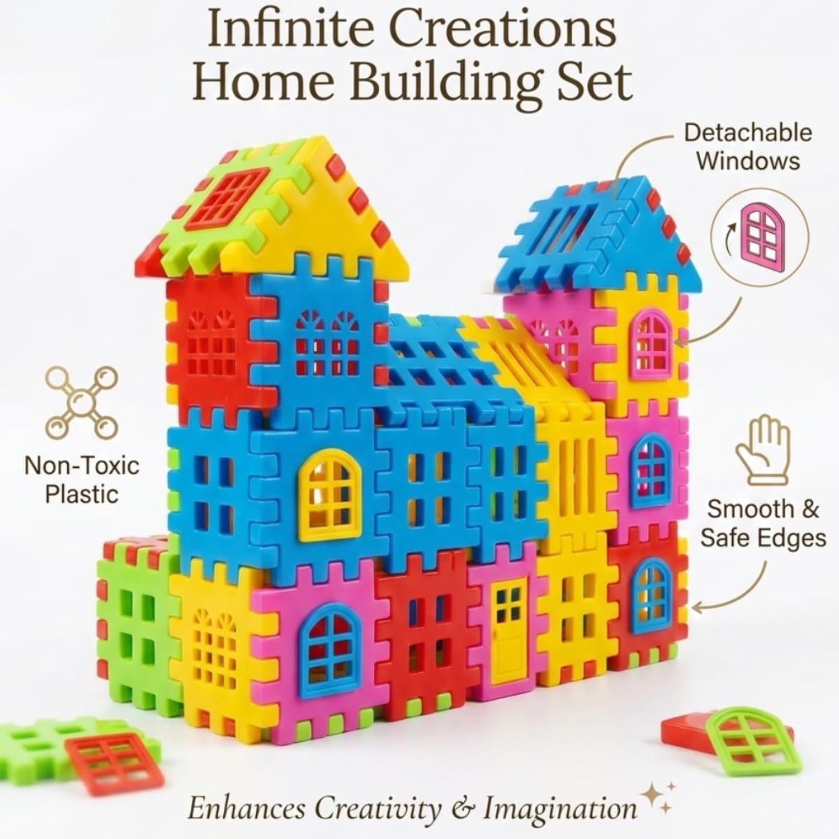 House Building Blocks Set for Kids