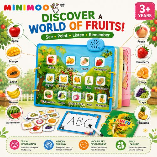 Interactive Point Reading Fruit Learning Toy for Kids 3+ Years