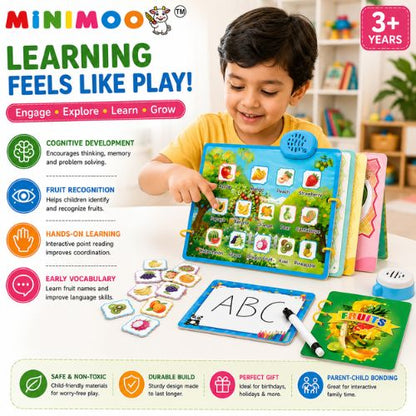 Interactive Point Reading Fruit Learning Toy for Kids 3+ Years