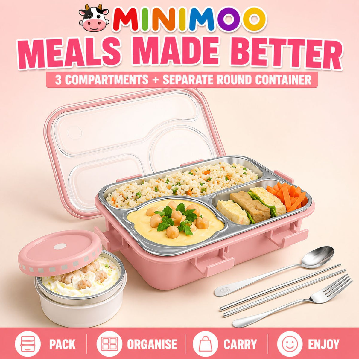 Minimoo Stainless Steel Bento Lunch Box