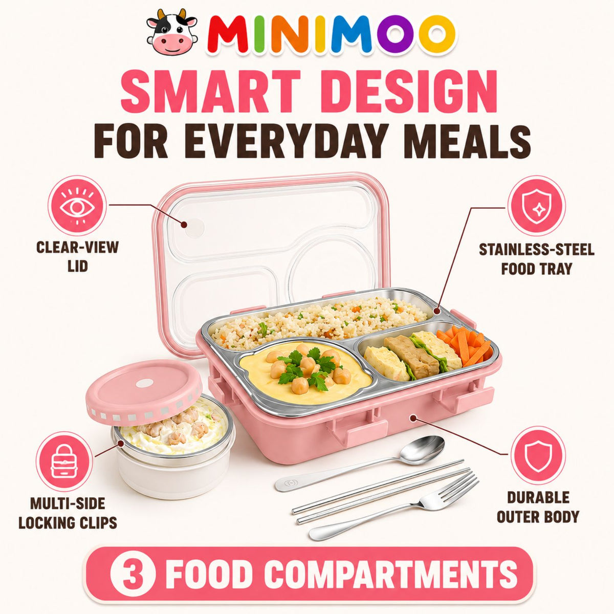 Minimoo Stainless Steel Bento Lunch Box