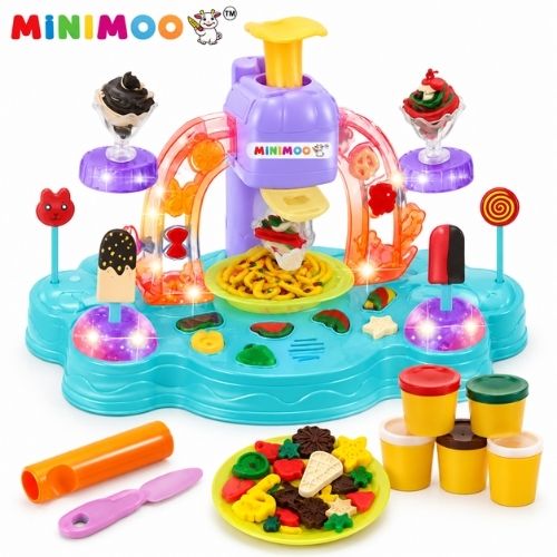 Musical Ice Cream Maker Playset for Kids  Pretend Dessert Shop, Creative Role Play Toy with Music, Lights & Accessories