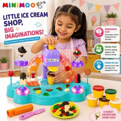 Musical Ice Cream Maker Playset for Kids  Pretend Dessert Shop, Creative Role Play Toy with Music, Lights & Accessories