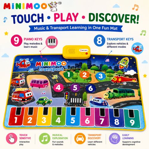 Musical Transport Piano Play Mat for Kids