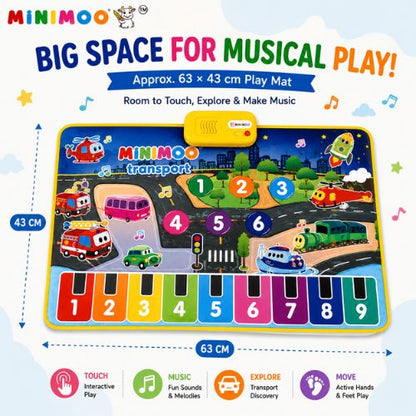 Musical Transport Piano Play Mat for Kids
