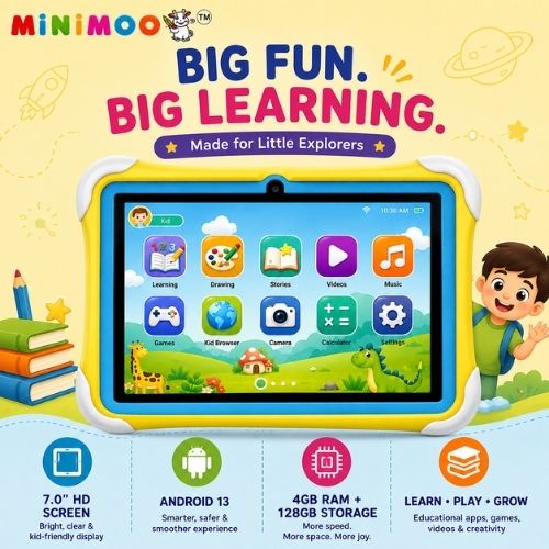 NT300 Pro Kids Tablet – 7” HD Display  4GB RAM + 128GB Storage  Android 13  Wi-Fi & Bluetooth  Learning, Games & Creativity