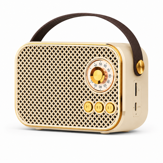 Retro Wireless Portable Speaker – 5W Sound, Bluetooth, TWS, TF Card & USB Support, Type-C Charging