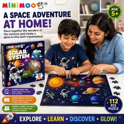 Solar System 112-Piece Glow-in-the-Dark Puzzle for Kids  Educational Space & Planets Jigsaw  Ages 5+