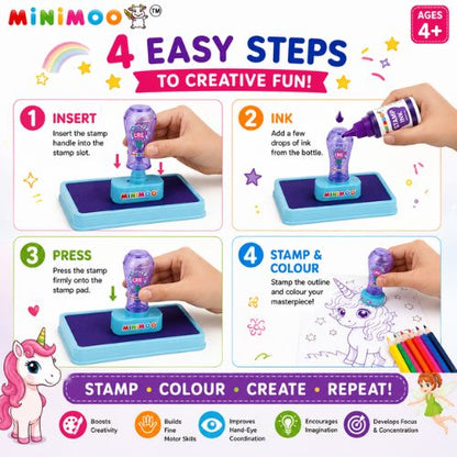 tamp Art Unicorn Creative Activity Kit for Kids | Stamp, Colour & Create DIY Art & Craft Set | Screen-Free Creative Play | Ages 4+