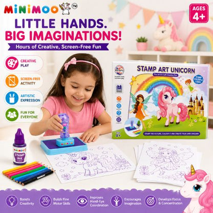 tamp Art Unicorn Creative Activity Kit for Kids | Stamp, Colour & Create DIY Art & Craft Set | Screen-Free Creative Play | Ages 4+