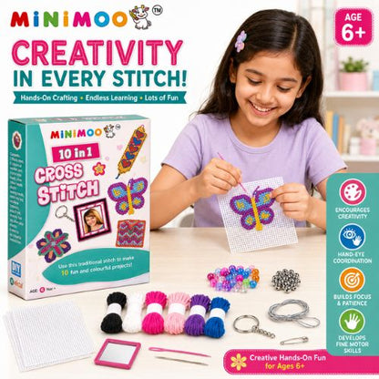 10-in-1 Cross Stitch DIY Craft Kit for Kids