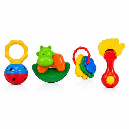 Infant Rattle & Sensory Toy Set – 4 Pcs
