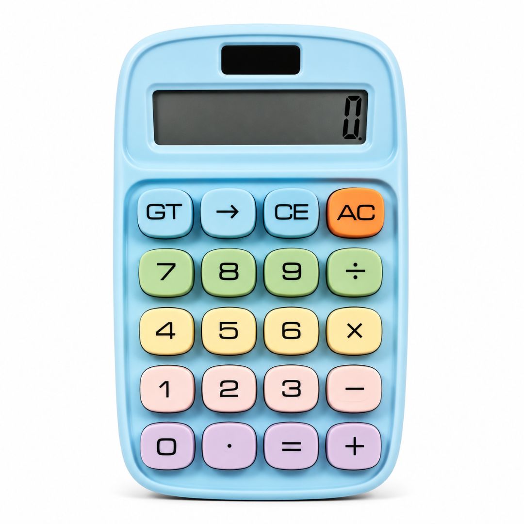 Cute Pastel Calculator with Large Display & Big Buttons | 10-Digit Dual Power Desk Calculator for Students, Home, Office & Everyday Use