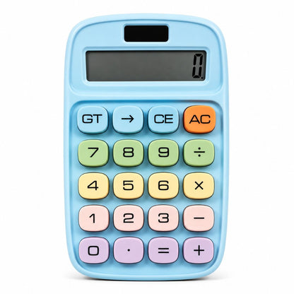 Cute Pastel Calculator with Large Display & Big Buttons | 10-Digit Dual Power Desk Calculator for Students, Home, Office & Everyday Use