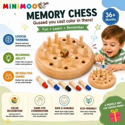 Wooden Memory Chess Game for Kids