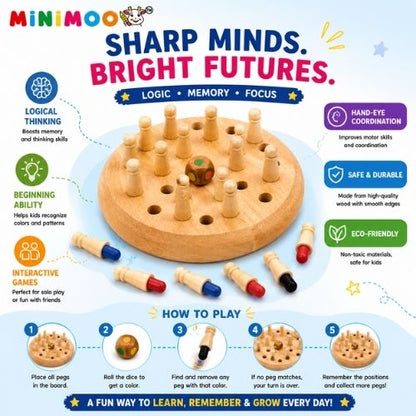 Wooden Memory Chess Game for Kids
