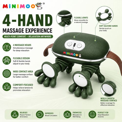 4-Hand Rechargeable Body Massager with Adjustable Strap