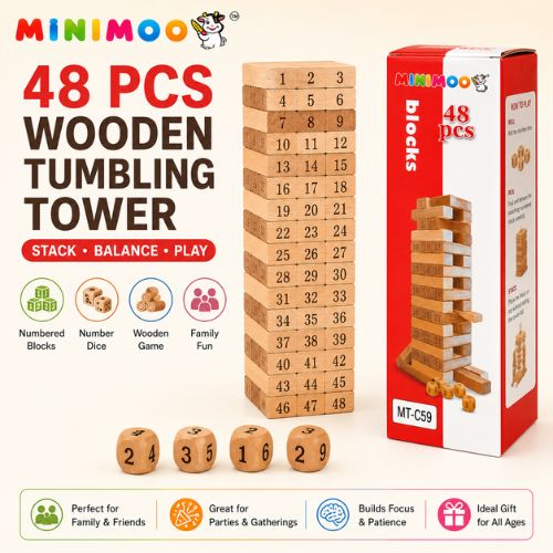 48 PCS Wooden Tumbling Tower Game