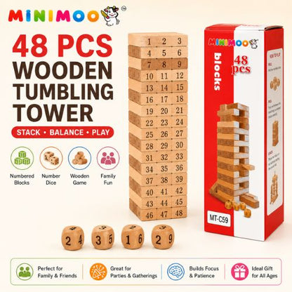 48 PCS Wooden Tumbling Tower Game
